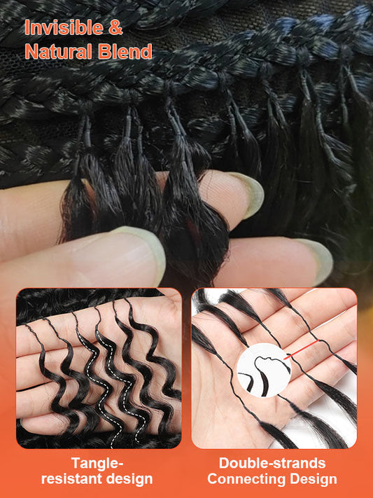 Water Wave Feather Crochet Human Hair Extensions – Natural Black | Coliki Hair