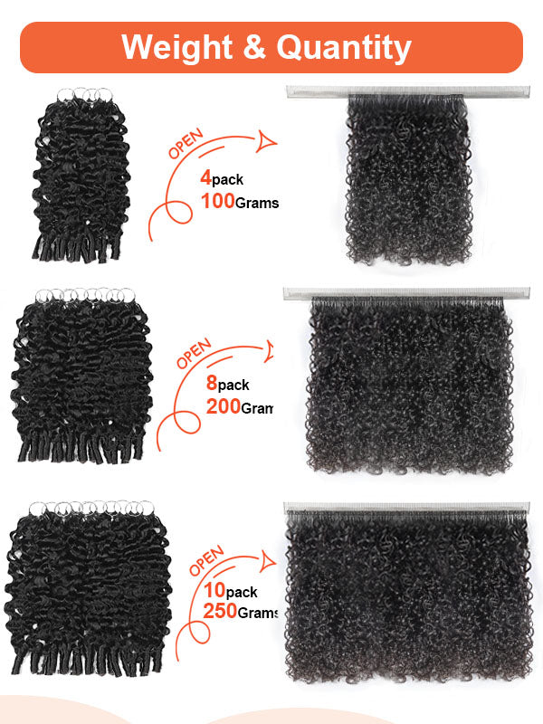Burmese Curly Feather Crochet Human Hair Extensions – Natural Black | Coliki Hair