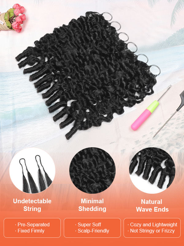Burmese Curly Feather Crochet Human Hair Extensions – Natural Black | Coliki Hair