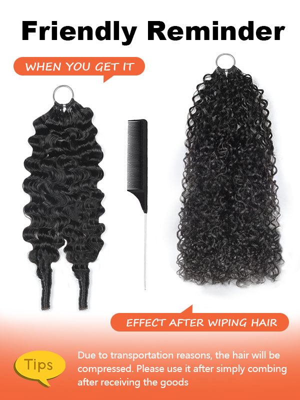 Burmese Curly Feather Crochet Human Hair Extensions – Natural Black | Coliki Hair