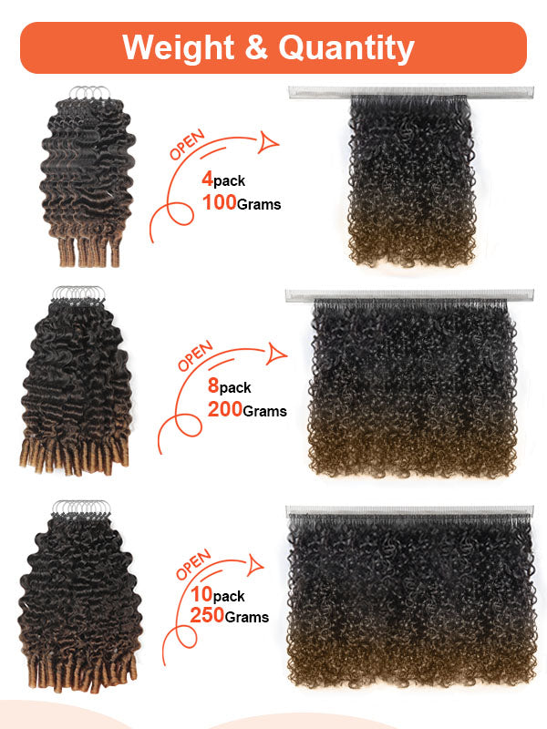 Burmese Curly Feather Crochet Human Hair Extensions – T30 | Coliki Hair