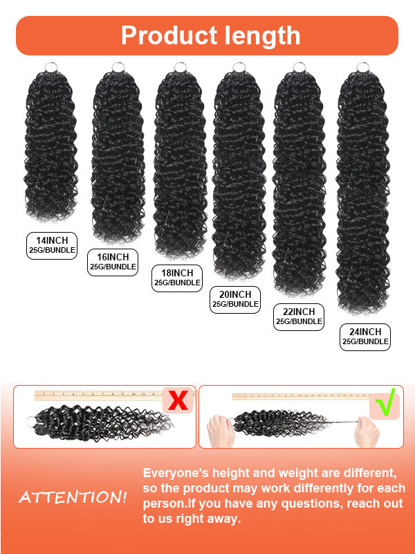 Water Wave Feather Crochet Human Hair Extensions – Natural Black | Coliki Hair